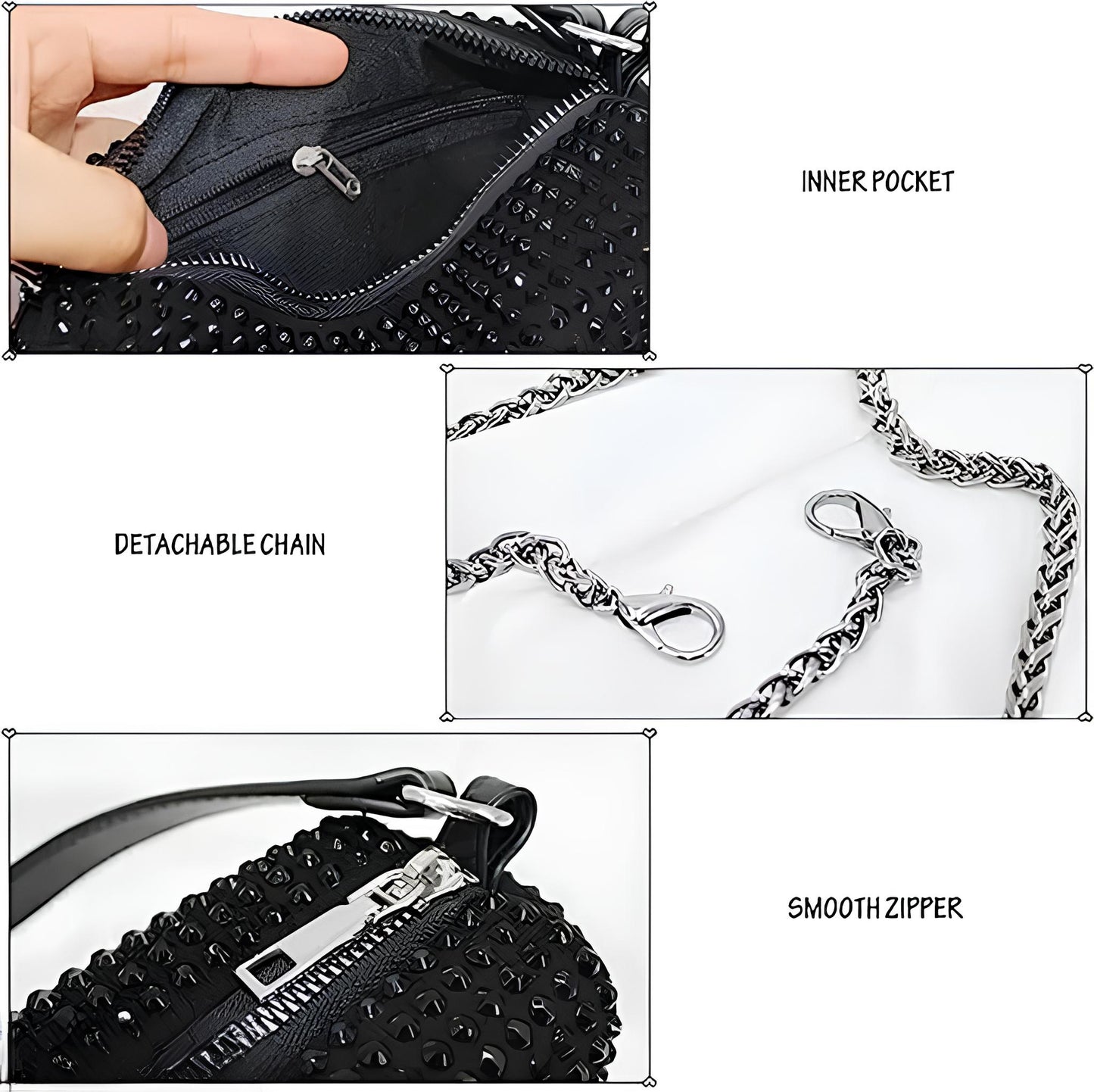 BBC- Black Beaded Crossbody