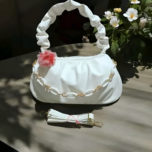 Ruched Handle Shoulder Bag