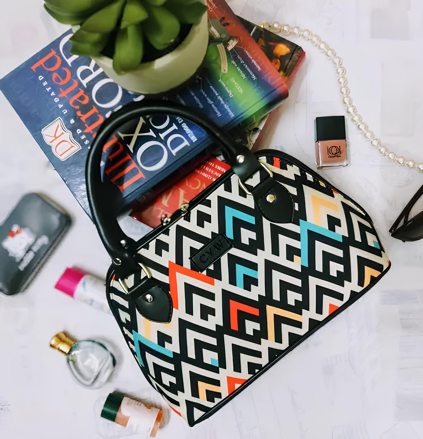 Chevron Top-Handle Satchel