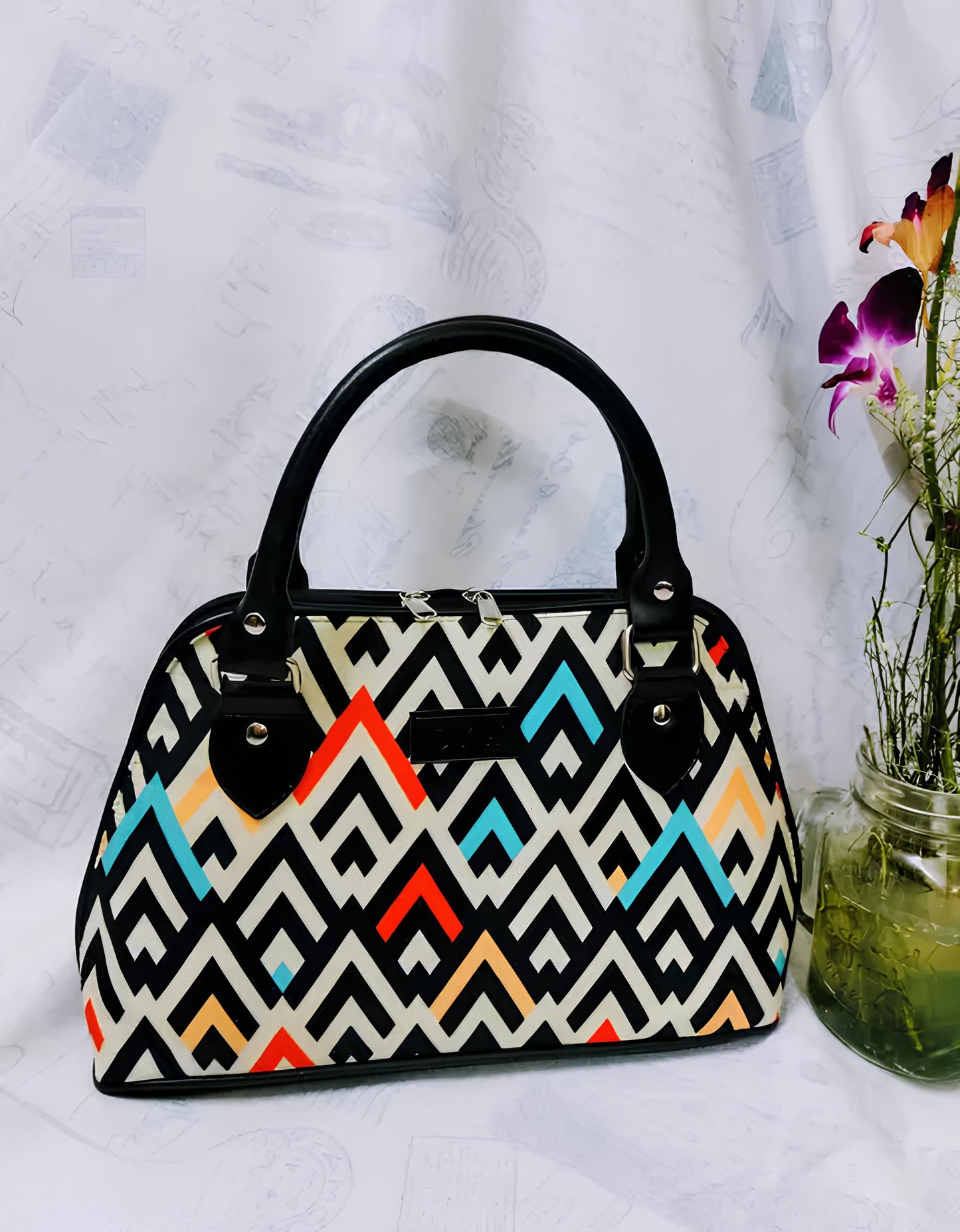 Chevron Top-Handle Satchel
