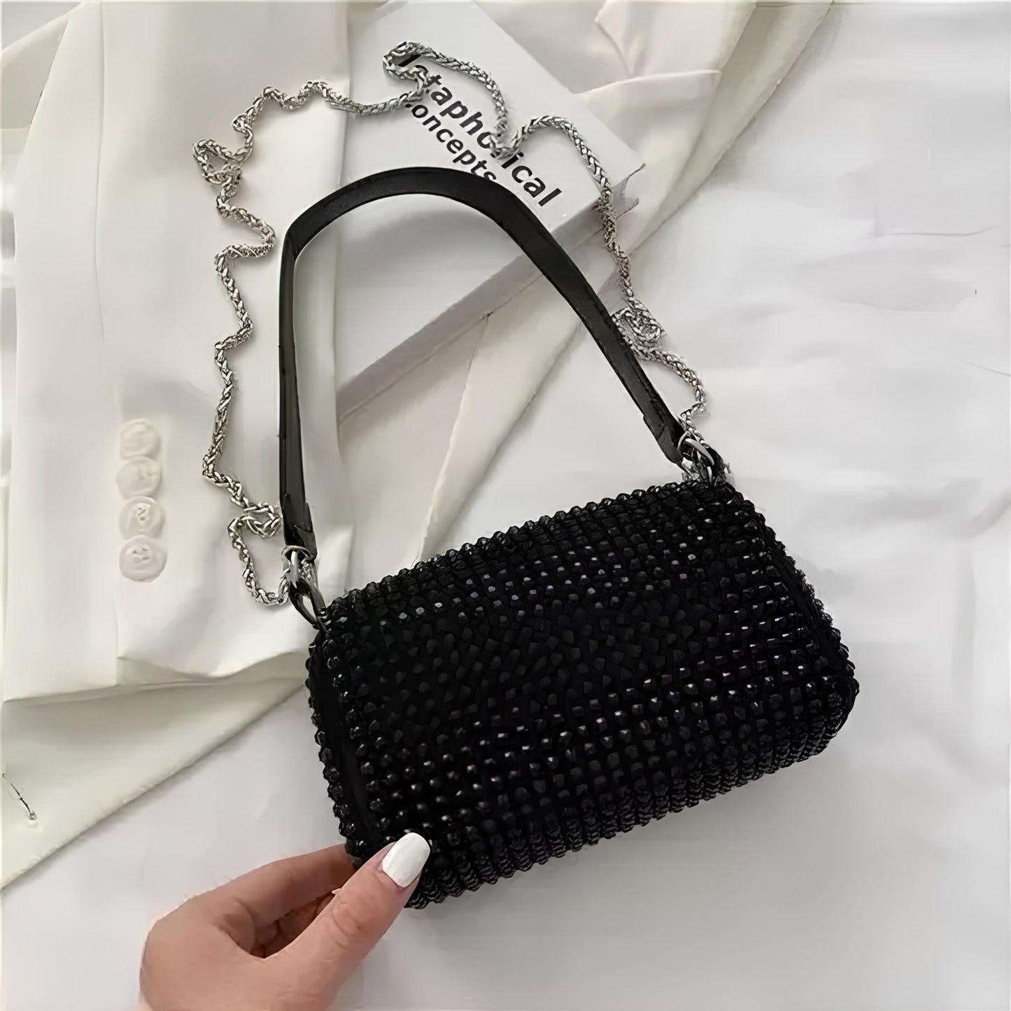 BBC- Black Beaded Crossbody