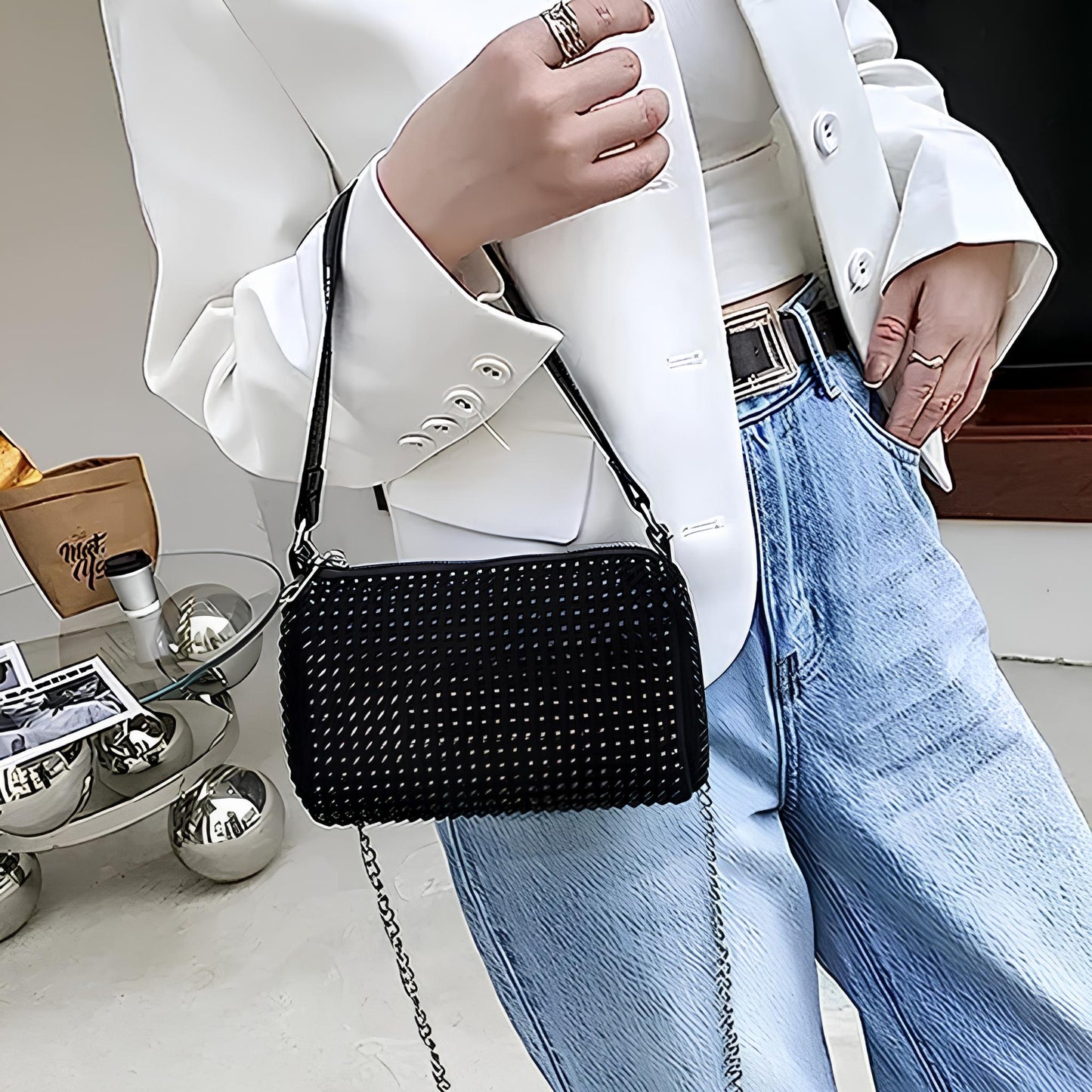 BBC- Black Beaded Crossbody