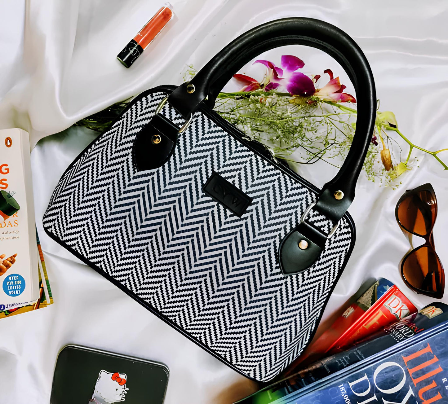 Chevron Top-Handle Satchel