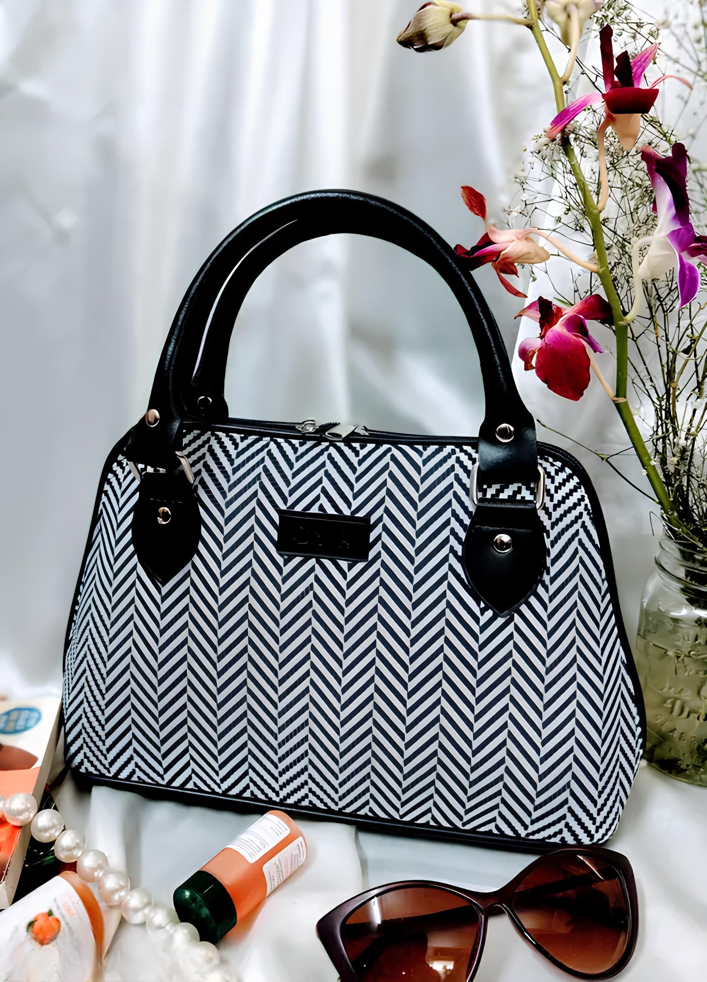 Chevron Top-Handle Satchel